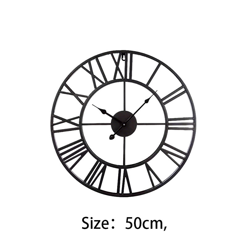 Silent Non-Ticking Vintage Industrial Wall Clock