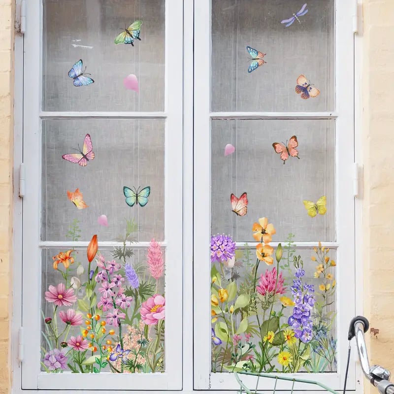 ✨LAST DAY SALE 50% OFF!💐Colorful Floral Bouquet Window Sticker🖼️