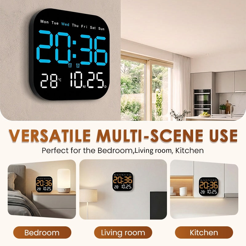 🥳2026 HOT SALE🥳💞50K+ SOLD!💥🕰️🛏️ 50% OFF! Home & Office Digital Clock – Gentle wake-up, no startling alarms! Adjustable brightness, quiet at night. Shows temperature too. A reliable companion for your daily routine. 🌙✨