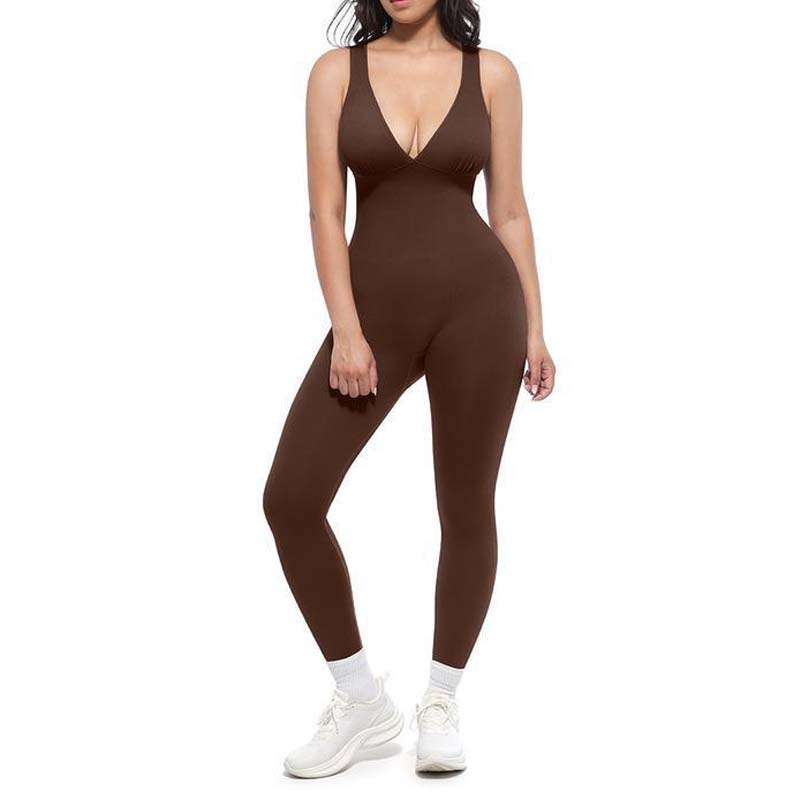 🔥Buy 1 get 1 free🔥 💞50K+ SOLD!🌸🦋50% OFF High-Stretch V-Neck Jumpsuit – All-day ease for fitness & beyond. Breathable, flexible & effortlessly chic. Your go-to for movement. 🧘‍♀️💫