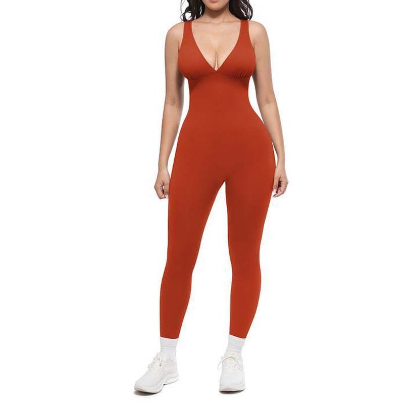 🔥Buy 1 get 1 free🔥 💞50K+ SOLD!🌸🦋50% OFF High-Stretch V-Neck Jumpsuit – All-day ease for fitness & beyond. Breathable, flexible & effortlessly chic. Your go-to for movement. 🧘‍♀️💫