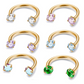 🔥New Hot Selling❤️‍🔥 7-pack affordable set 18G (1.0 mm) 8 mm horseshoe nose ring with internal thread and decorative stones 💎