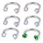 🔥New Hot Selling❤️‍🔥 7-pack affordable set 18G (1.0 mm) 8 mm horseshoe nose ring with internal thread and decorative stones 💎