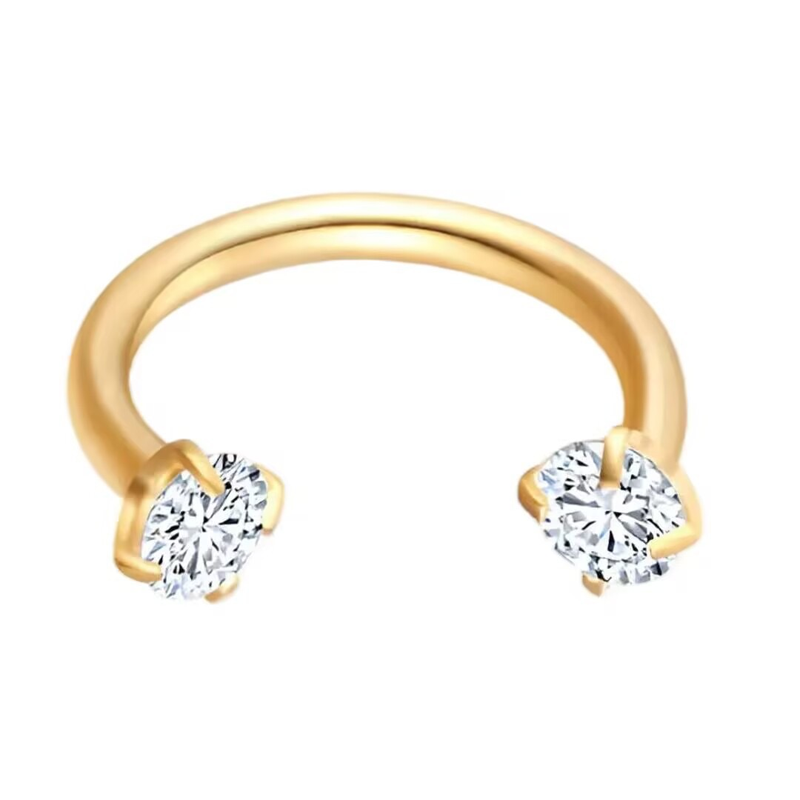 🔥New Hot Selling❤️‍🔥 7-pack affordable set 18G (1.0 mm) 8 mm horseshoe nose ring with internal thread and decorative stones 💎