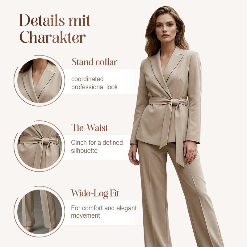 💎 60% OFF! 💎 Women's Elegant Tie-Waist Blazer & Wide-Leg Pants Suit Set – Flattering Silhouette, Breathable Fabric & Effortless Versatility ✨👗