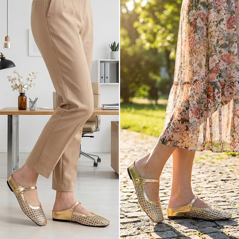📢📢50% OFF !!!⏰Women's Woven Square-Toe Mary Jane Mules