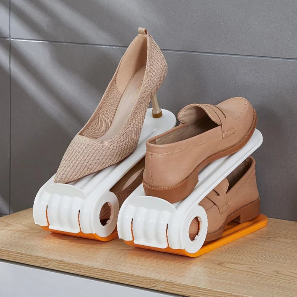 🥳2026 BESTSELLER🥳 Shoe Storage Rack – Space-Saving Double Deck, Adjustable Grooves – Eco-Friendly PP, Easy Clean – Closet Essential! 🛡️💨
