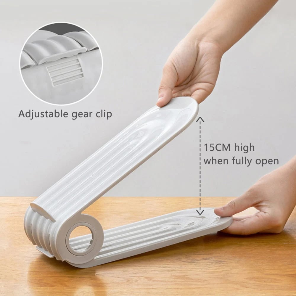 🥳2026 BESTSELLER🥳 Shoe Storage Rack – Space-Saving Double Deck, Adjustable Grooves – Eco-Friendly PP, Easy Clean – Closet Essential! 🛡️💨