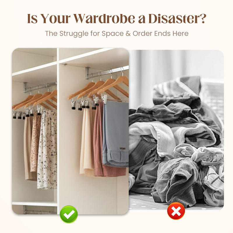 🔥40% OFF!👕360° Swivel Multi-Hook Wardrobe Organizer--10 clips