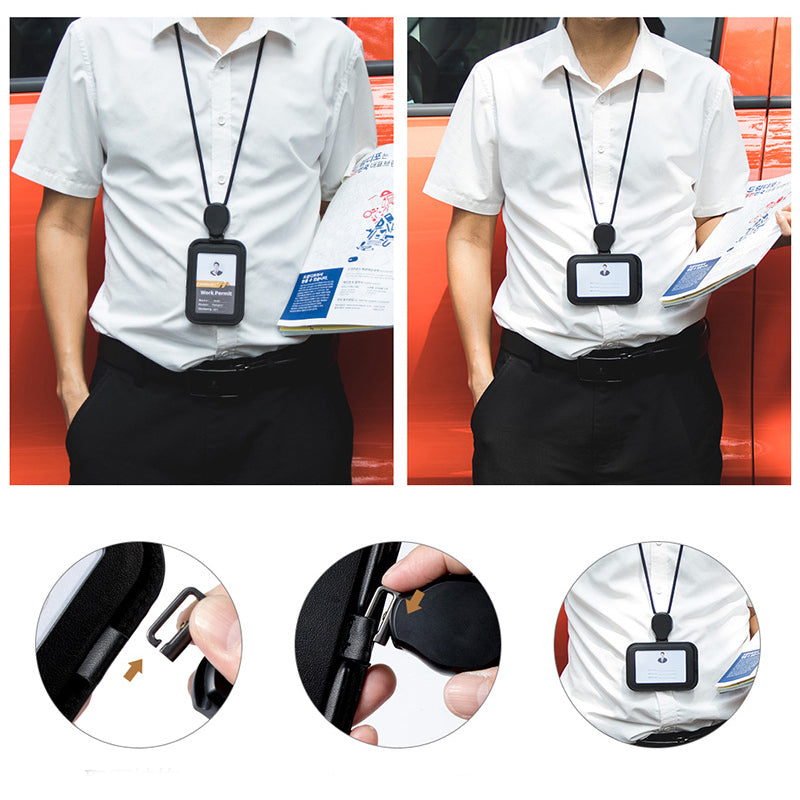 🎫🔗 50% OFF NOW! 🔖 Retractable ID Badge Holder with Lanyard – 360° Metal Swivel Clip, 32-Inch Cord & Breakaway Safety Buckle 🛡️