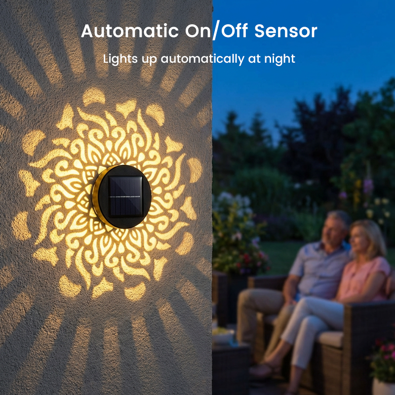🌞 Solar-Powered Mandala Light Projector – Decorative and Atmospheric Effect for Gardens and Outdoor Areas ✨🌸