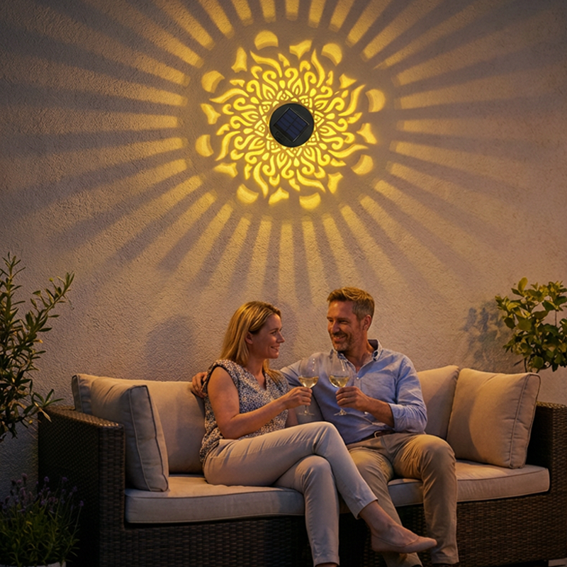 🌞 Solar-Powered Mandala Light Projector – Decorative and Atmospheric Effect for Gardens and Outdoor Areas ✨🌸