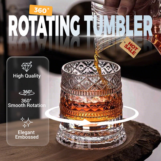 🥳2026 HOT SALE🥳💞50K+ SOLD!🥃🌀 50% OFF! 360° Rotating Whiskey Glass – Spins but never spills. Unique tumbler for home bar or gifts. Add fun to every sip. 🎁✨
