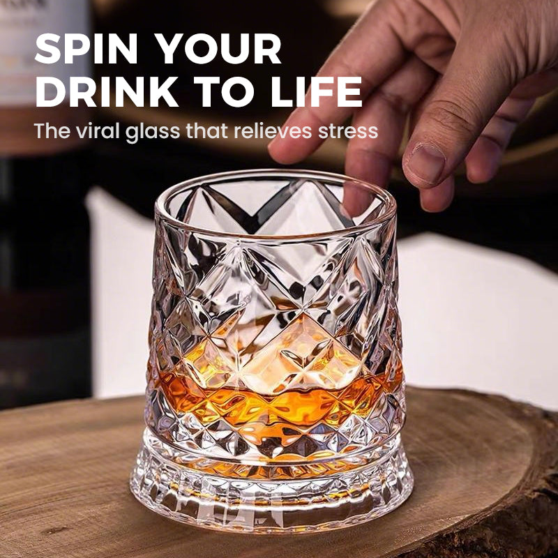 🥳2026 HOT SALE🥳💞50K+ SOLD!🥃🌀 50% OFF! 360° Rotating Whiskey Glass – Spins but never spills. Unique tumbler for home bar or gifts. Add fun to every sip. 🎁✨