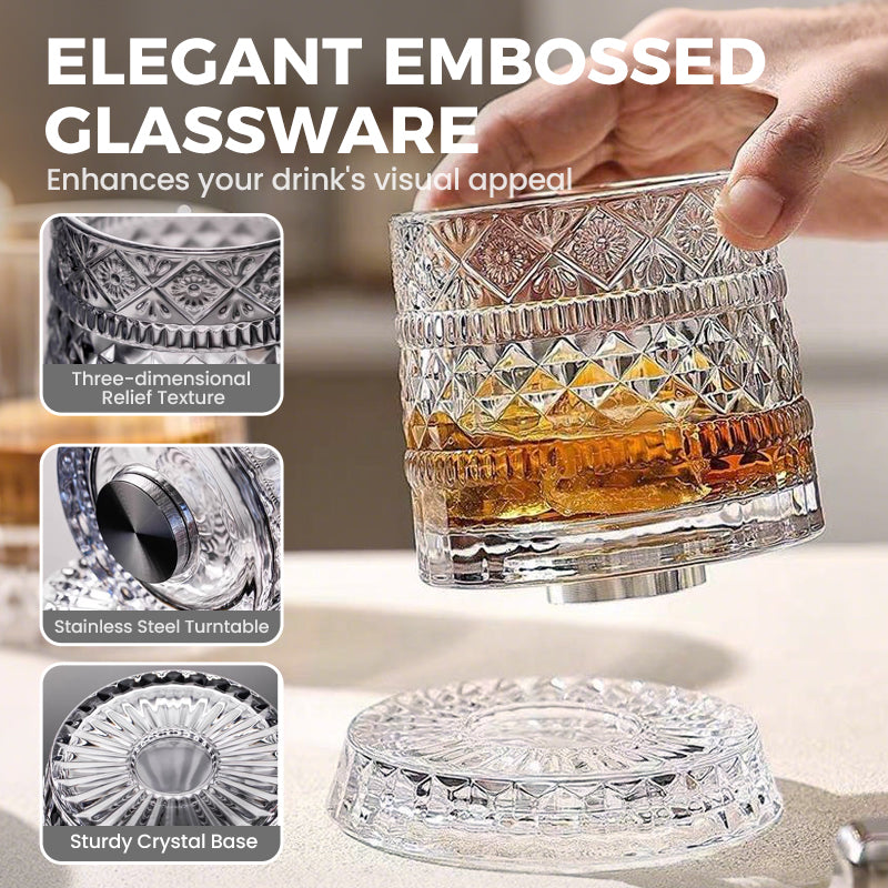 🥳2026 HOT SALE🥳💞50K+ SOLD!🥃🌀 50% OFF! 360° Rotating Whiskey Glass – Spins but never spills. Unique tumbler for home bar or gifts. Add fun to every sip. 🎁✨
