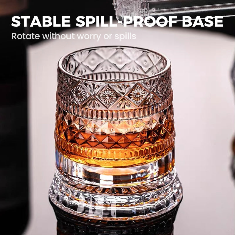 🥳2026 HOT SALE🥳💞50K+ SOLD!🥃🌀 50% OFF! 360° Rotating Whiskey Glass – Spins but never spills. Unique tumbler for home bar or gifts. Add fun to every sip. 🎁✨