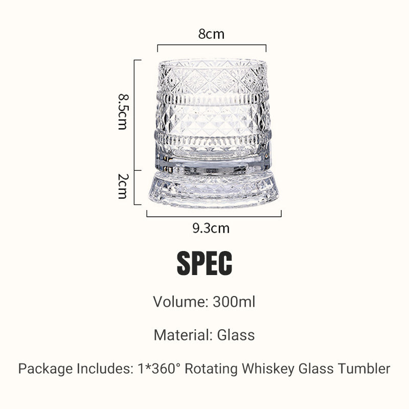🥳2026 HOT SALE🥳💞50K+ SOLD!🥃🌀 50% OFF! 360° Rotating Whiskey Glass – Spins but never spills. Unique tumbler for home bar or gifts. Add fun to every sip. 🎁✨