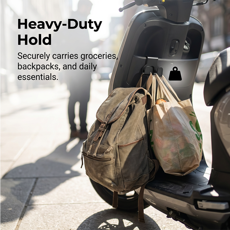 🛵 Heavy-duty scooter hooks – hold bags & groceries! Weather-resistant ABS, universal fit, tool-free install. 🚲🛍️