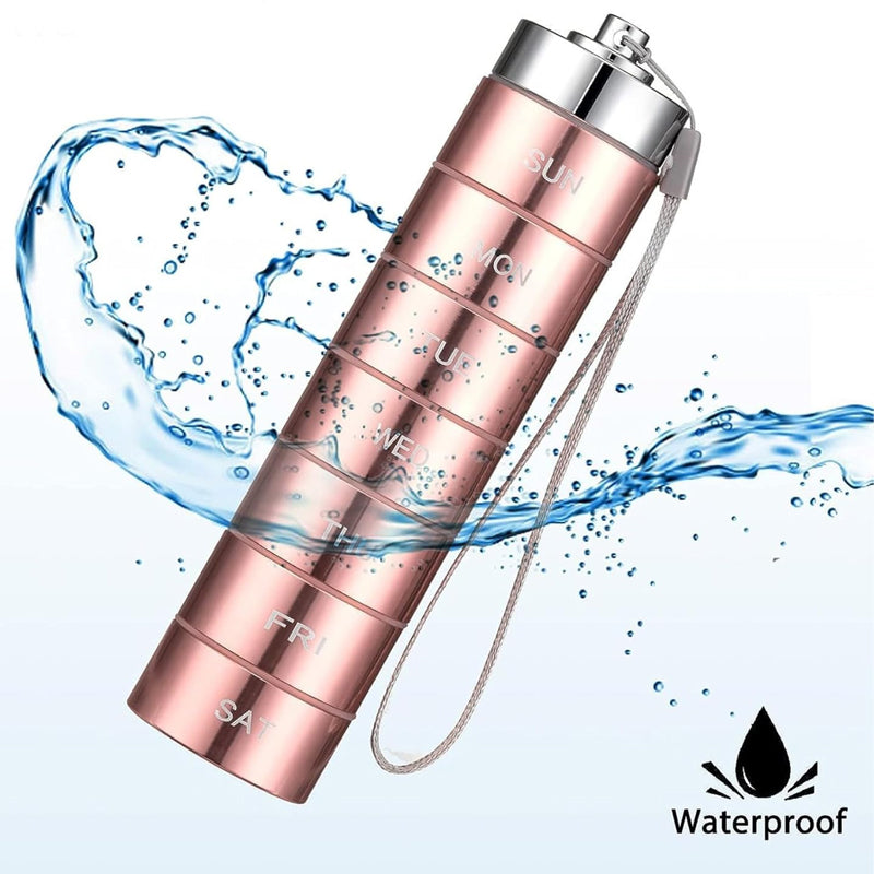 💖7-Day Waterproof Portable Aluminum Pill Organizer