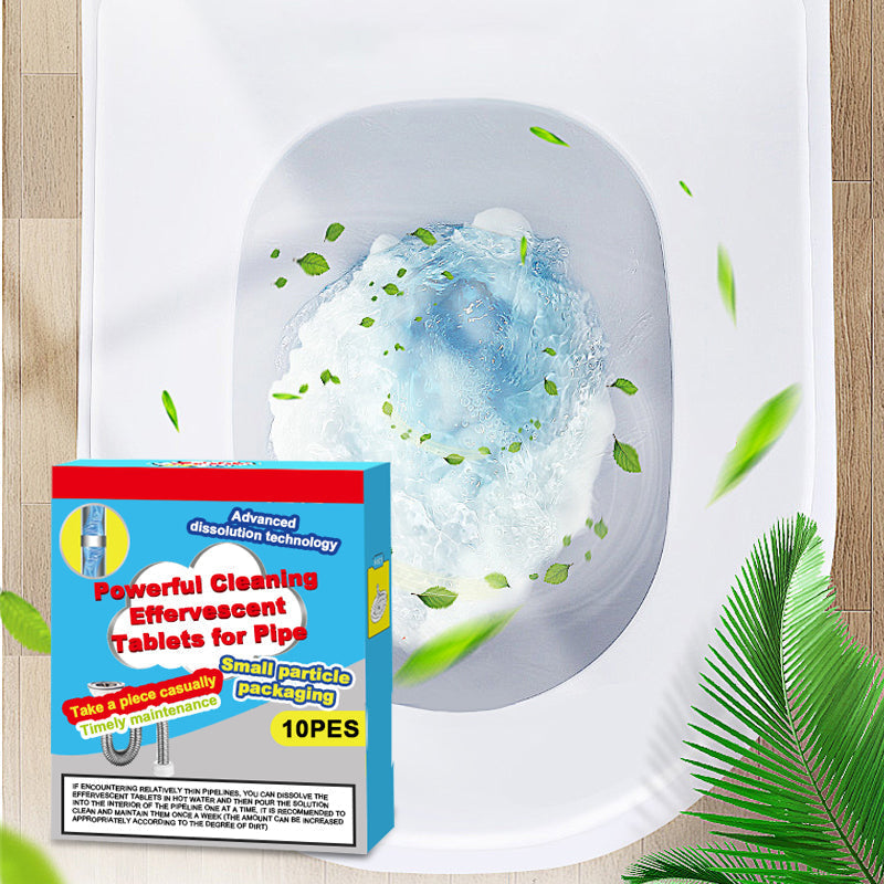 ⏳Time-Limited Special⏰Powerful Cleaning Effervescent Tablets for Pipe, Fast Dissolve Hair Grease Clogs, Deodorizing Antibacterial Pipe Cleaner for Sink Toilet Floor Drain