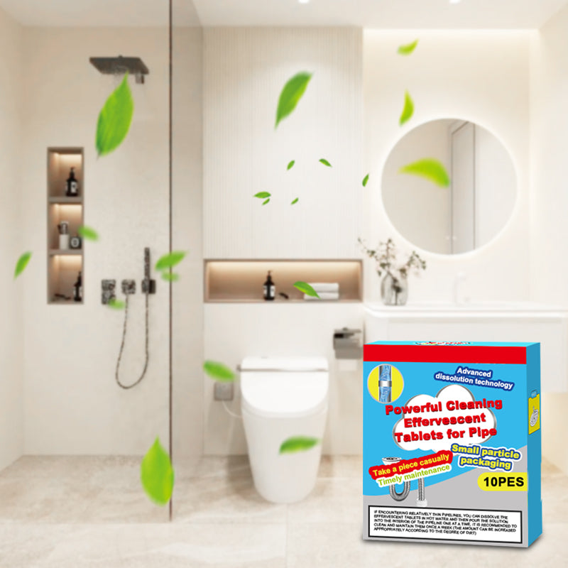 ⏳Time-Limited Special⏰Powerful Cleaning Effervescent Tablets for Pipe, Fast Dissolve Hair Grease Clogs, Deodorizing Antibacterial Pipe Cleaner for Sink Toilet Floor Drain