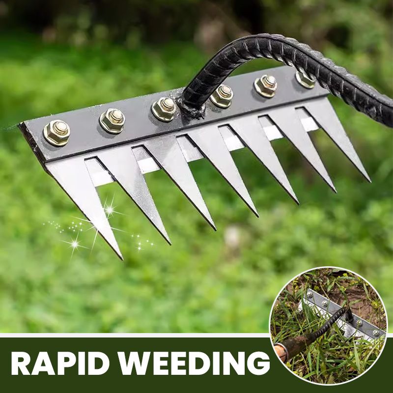 🔥🌿 Limited-time 58% OFF! 🌱 5/6/7/8-tine carbon steel weeding rake—comfortable grip, rakes through to the bottom, pulls weeds right out by the roots! 🧤✨