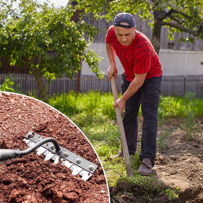 🔥🌿 Limited-time 58% OFF! 🌱 5/6/7/8-tine carbon steel weeding rake—comfortable grip, rakes through to the bottom, pulls weeds right out by the roots! 🧤✨