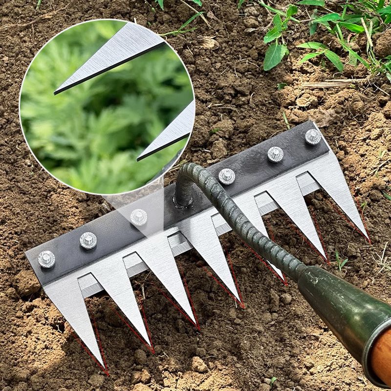 🔥🌿 Limited-time 58% OFF! 🌱 5/6/7/8-tine carbon steel weeding rake—comfortable grip, rakes through to the bottom, pulls weeds right out by the roots! 🧤✨