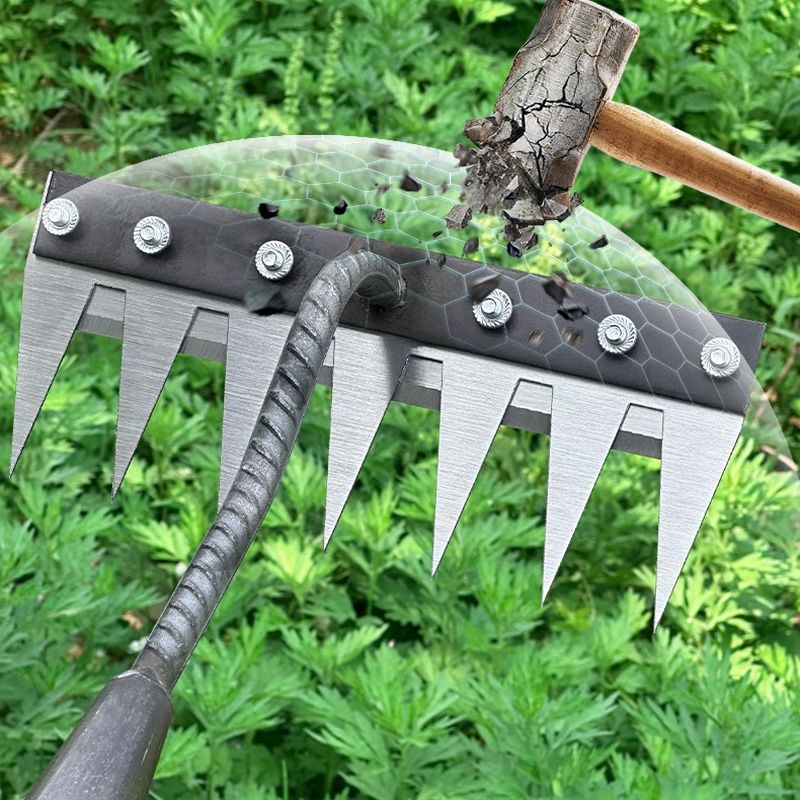🔥🌿 Limited-time 58% OFF! 🌱 5/6/7/8-tine carbon steel weeding rake—comfortable grip, rakes through to the bottom, pulls weeds right out by the roots! 🧤✨