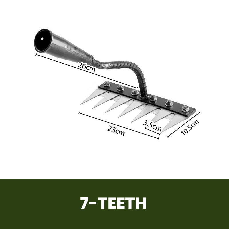 🔥🌿 Limited-time 58% OFF! 🌱 5/6/7/8-tine carbon steel weeding rake—comfortable grip, rakes through to the bottom, pulls weeds right out by the roots! 🧤✨