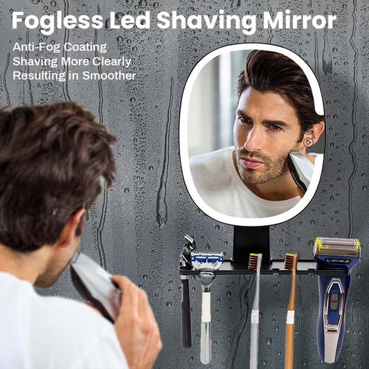 ✨Fog-free makeup mirror – crystal clear reflection, storage shelf, shatterproof, portable. LED option. 50% OFF! ✨