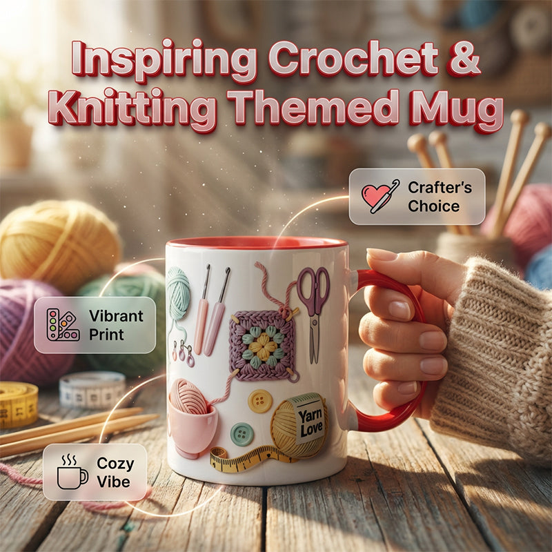 🔥LAST DAY SPECIAL PRICE £9.99!!⚡50K+ SOLD!🎁🧶Yarn Love Mug, Gift For Crafters And Creative Souls