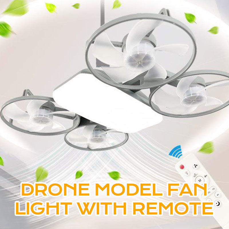 🔥New Hot Selling❤️‍🔥 3-Speed E27 Drone Model Fan Light with Remote