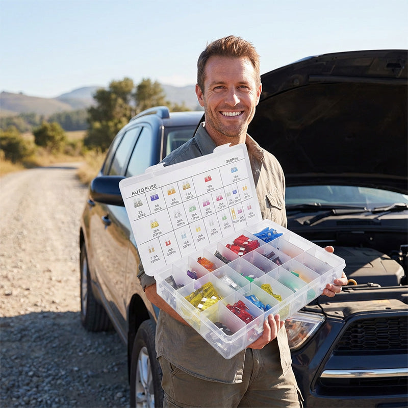 🔌300-Piece Car Fuse Kit | All Common Types • In a Storage Box