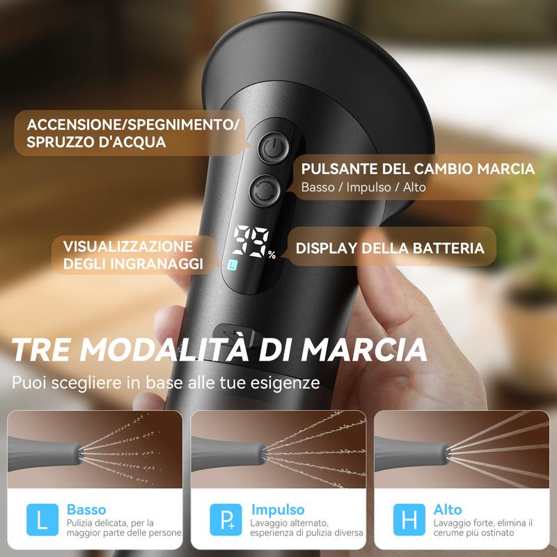 Wireless ear washer ✨ Adjustable pressure, with LED screen, one-button rinse, clean and comfortable 🌊（副本）
