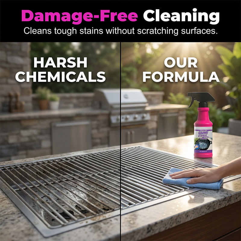 🏆 Last Day Special Price £9.78 ! 🔥Buy 2 Get 1 Free🎁Fast-Acting Heavy-Duty Grill Degreaser Spray🍢💦