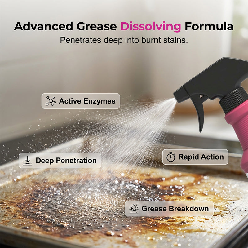 🏆 Last Day Special Price £9.78 ! 🔥Buy 2 Get 1 Free🎁Fast-Acting Heavy-Duty Grill Degreaser Spray🍢💦