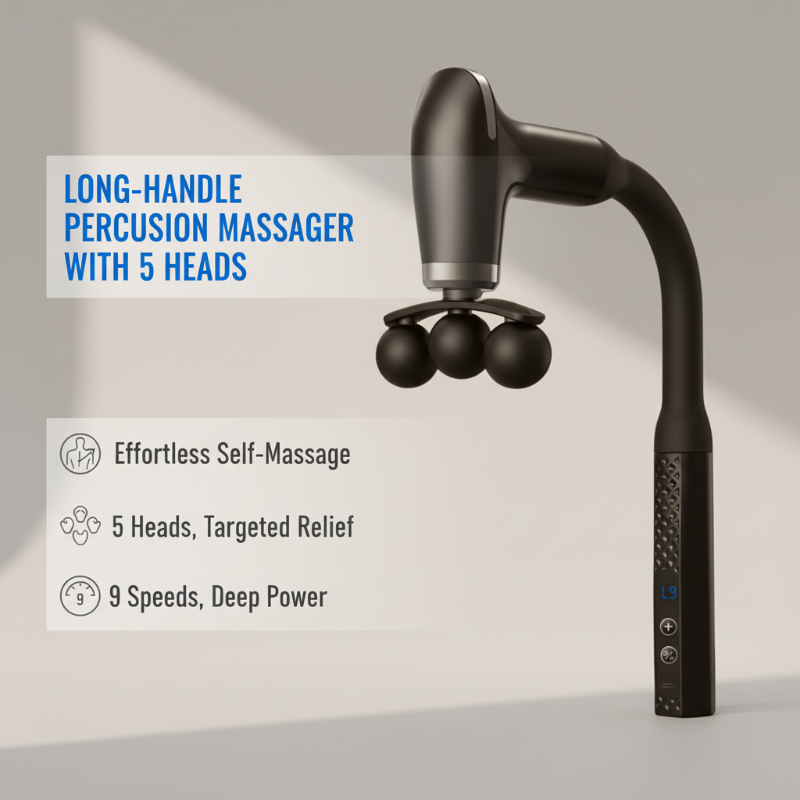🔥New Hot Selling❤️‍🔥 Long-Handle Percussion Massager with 5 Heads