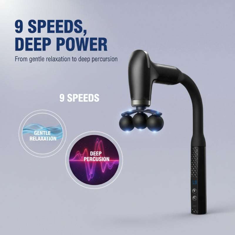 🔥New Hot Selling❤️‍🔥 Long-Handle Percussion Massager with 5 Heads