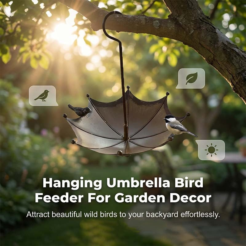 🚀 Limited-time offer – Umbrella-shaped hanging feeder and waterer for birds