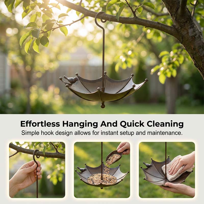 🚀 Limited-time offer – Umbrella-shaped hanging feeder and waterer for birds