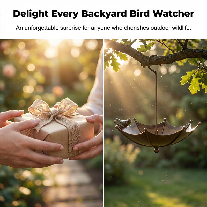 🚀 Limited-time offer – Umbrella-shaped hanging feeder and waterer for birds