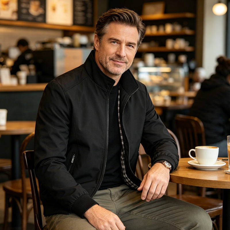 🧥 FLASH SALE: 50% OFF! ✨ Men's Classic Stand Collar Jacket – Zippered Pockets, Check Lining 🍁Delivered within five working days