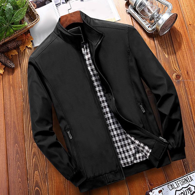 🧥 FLASH SALE: 50% OFF! ✨ Men's Classic Stand Collar Jacket – Zippered Pockets, Check Lining 🍁Delivered within five working days