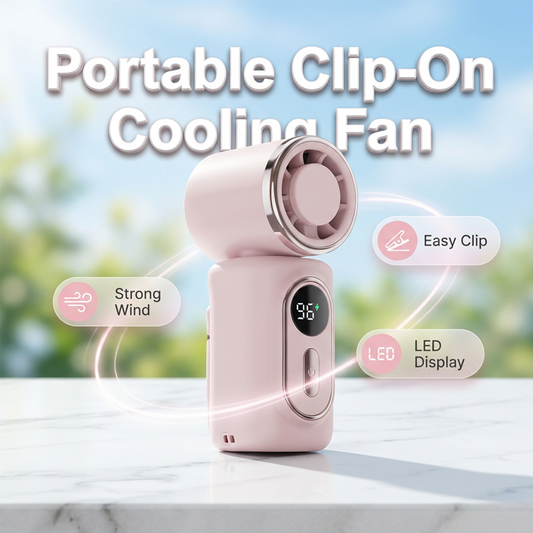 🥳2026 HOT SALE🥳💞50K+ SOLD!Portable Clip-On Fan with LED Display