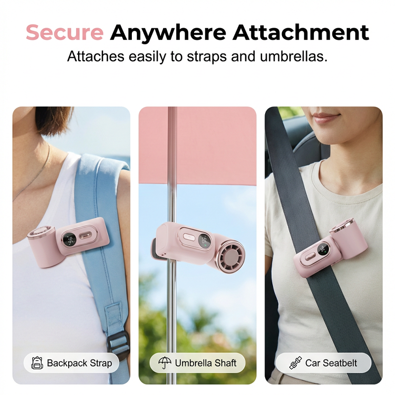 🥳2026 HOT SALE🥳💞50K+ SOLD!Portable Clip-On Fan with LED Display