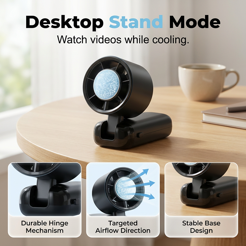 🧊 Ice-cooled fan with digital display | 3 speed settings + cooling mode, foldable base ✅