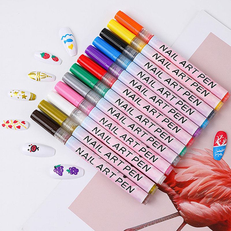 ✨ DIY nail art pen – Set of 12 curved nail art pens 💅🎨