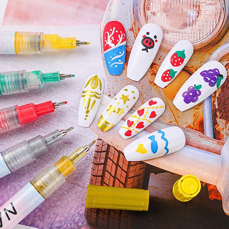✨ DIY nail art pen – Set of 12 curved nail art pens 💅🎨