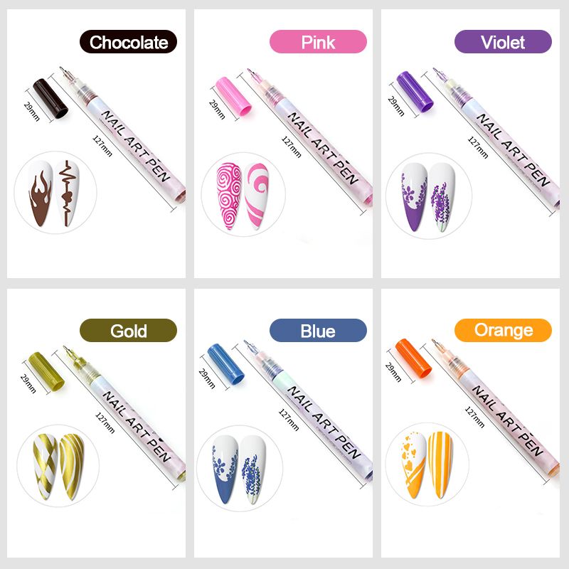 ✨ DIY nail art pen – Set of 12 curved nail art pens 💅🎨